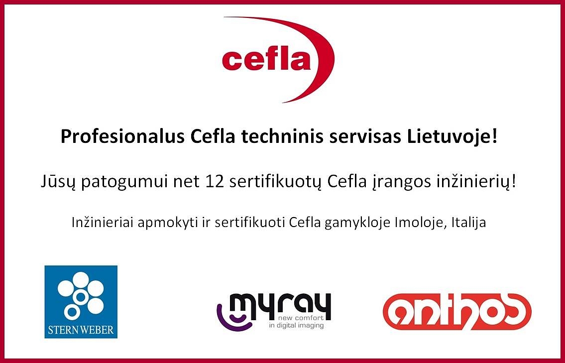 Profesionalus Cefla odontologinės įrangos techninis servisas visoje Lietuvoje!