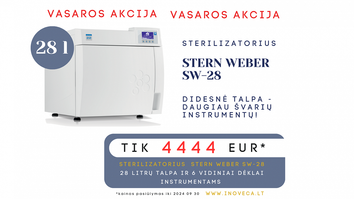 VASAROS AKCIJA - sterilizatorius STERN WEBER SW-28 už SUPER kainą – 4444 EUR